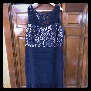 Navy sleeveless formal gown